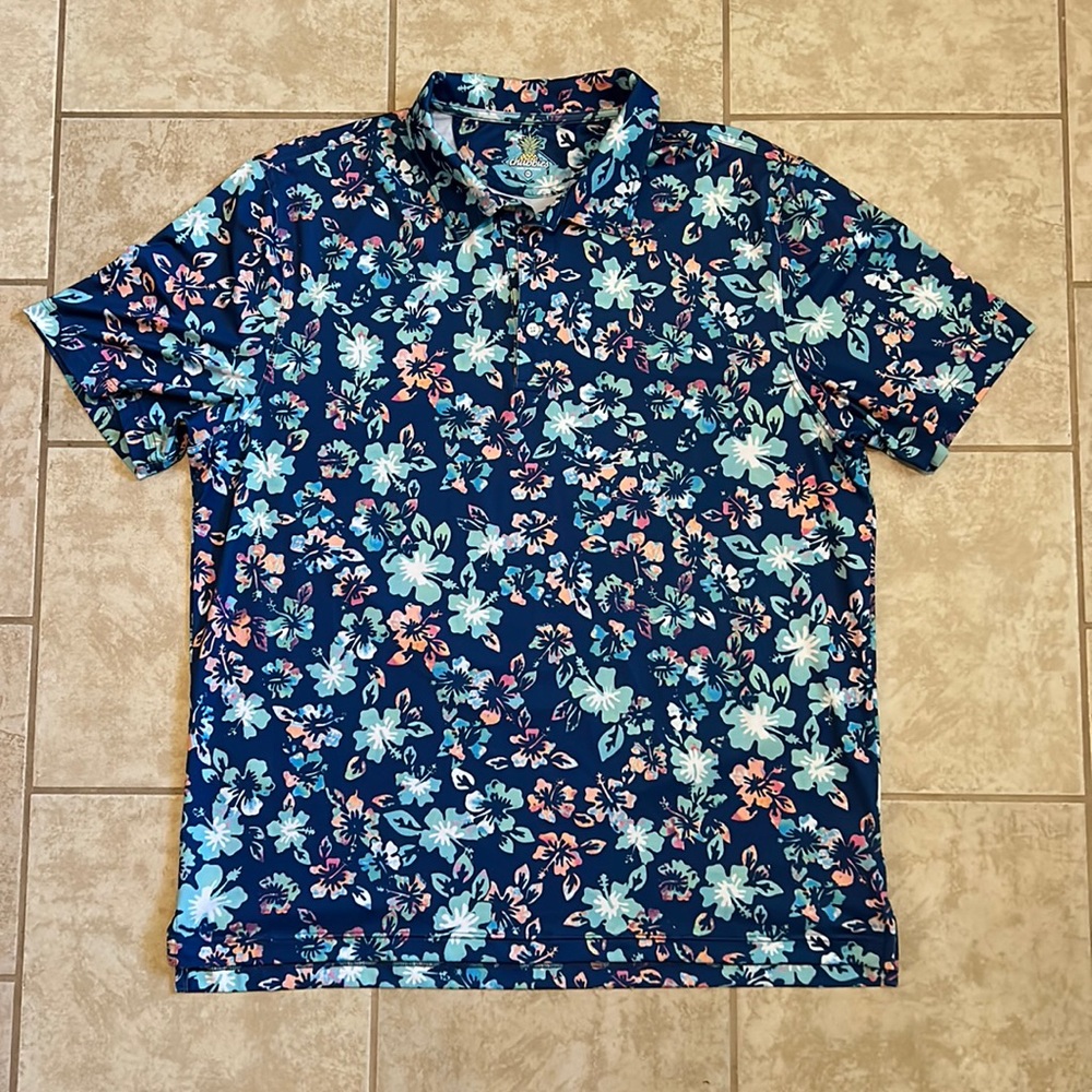 Men’s XL Chubbies Flower Golf Polo Shirt